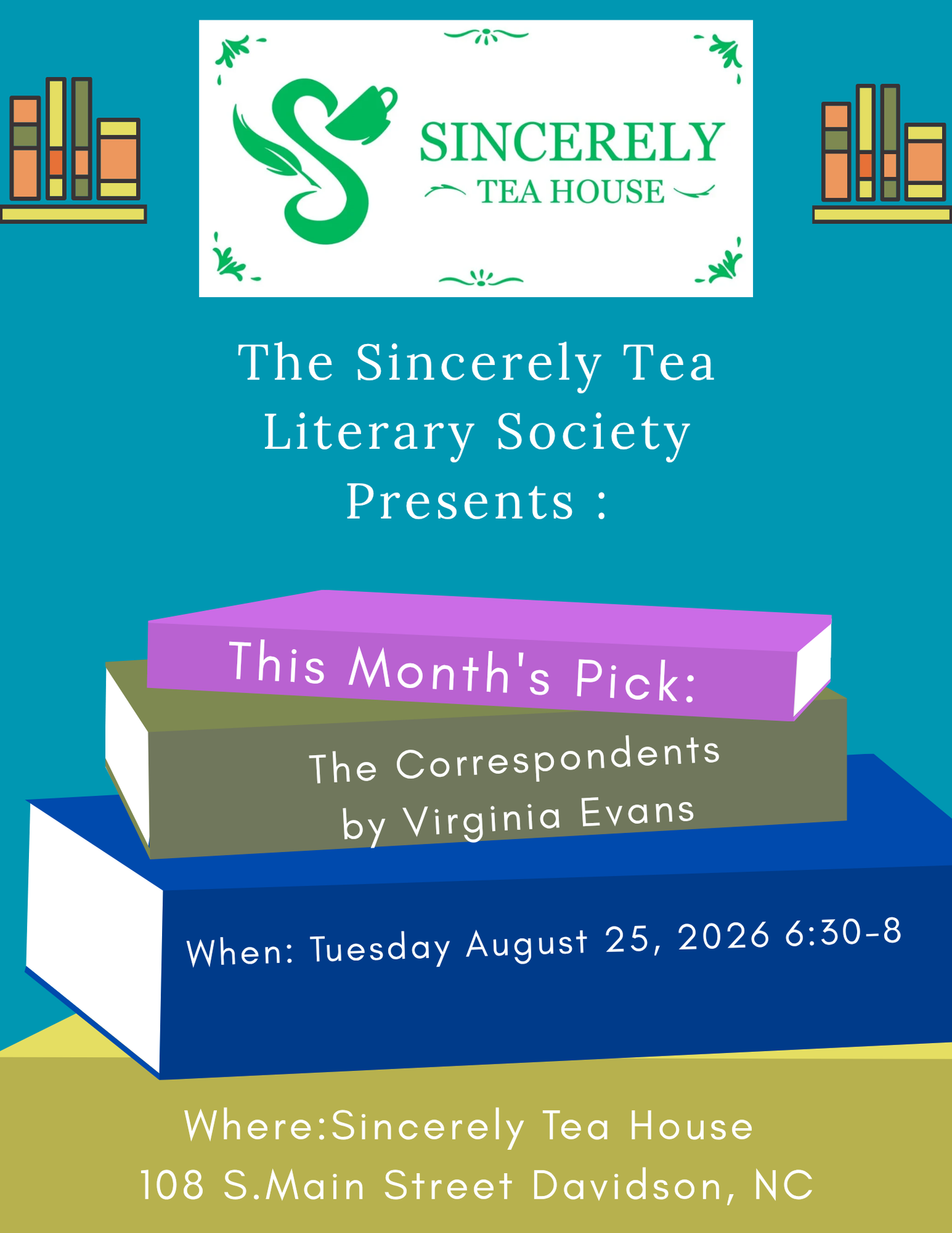 Sincerely Literary Society Book Club - Aug 25