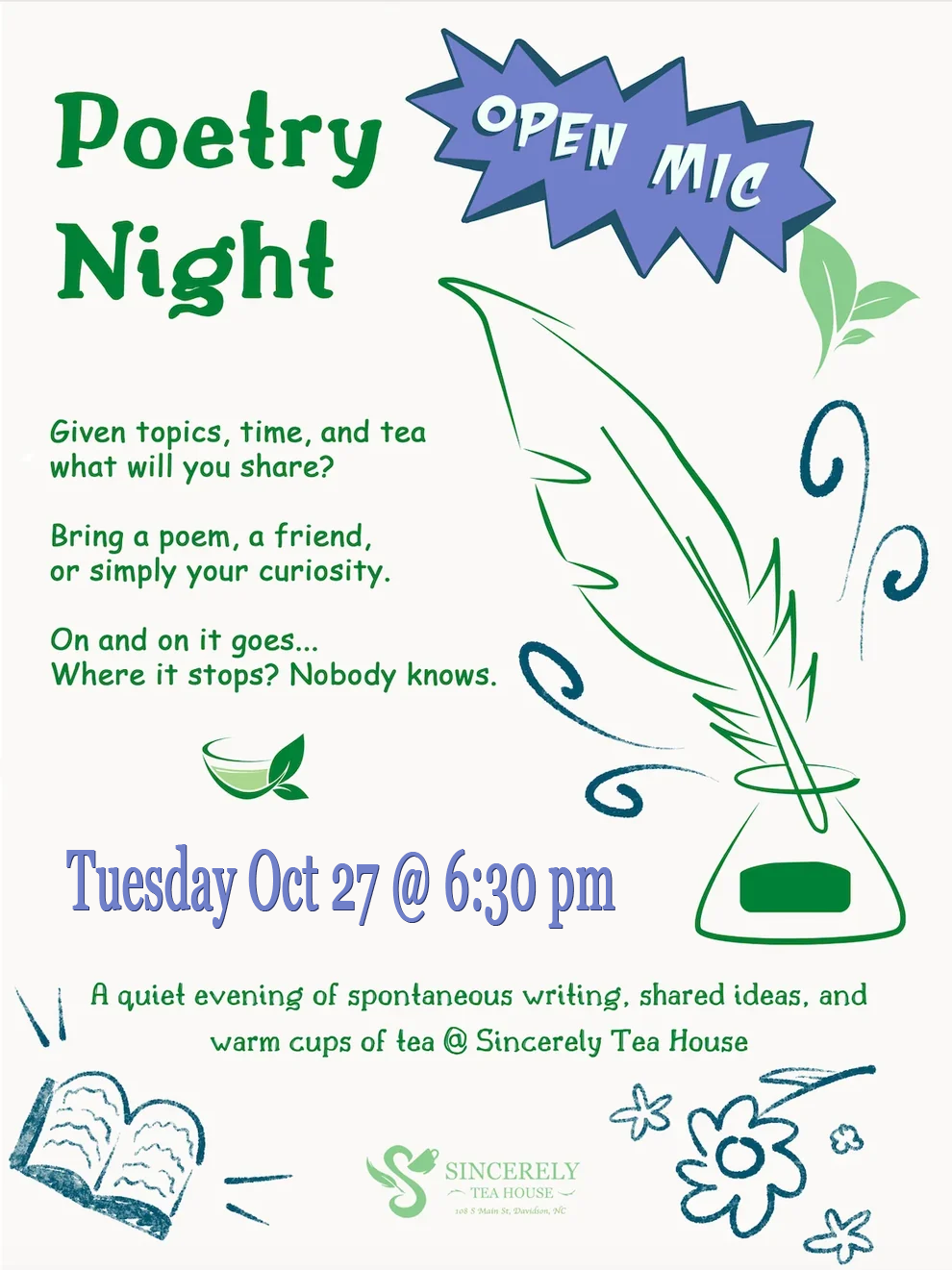 Poetry Open Mic Night - Tue Oct 27